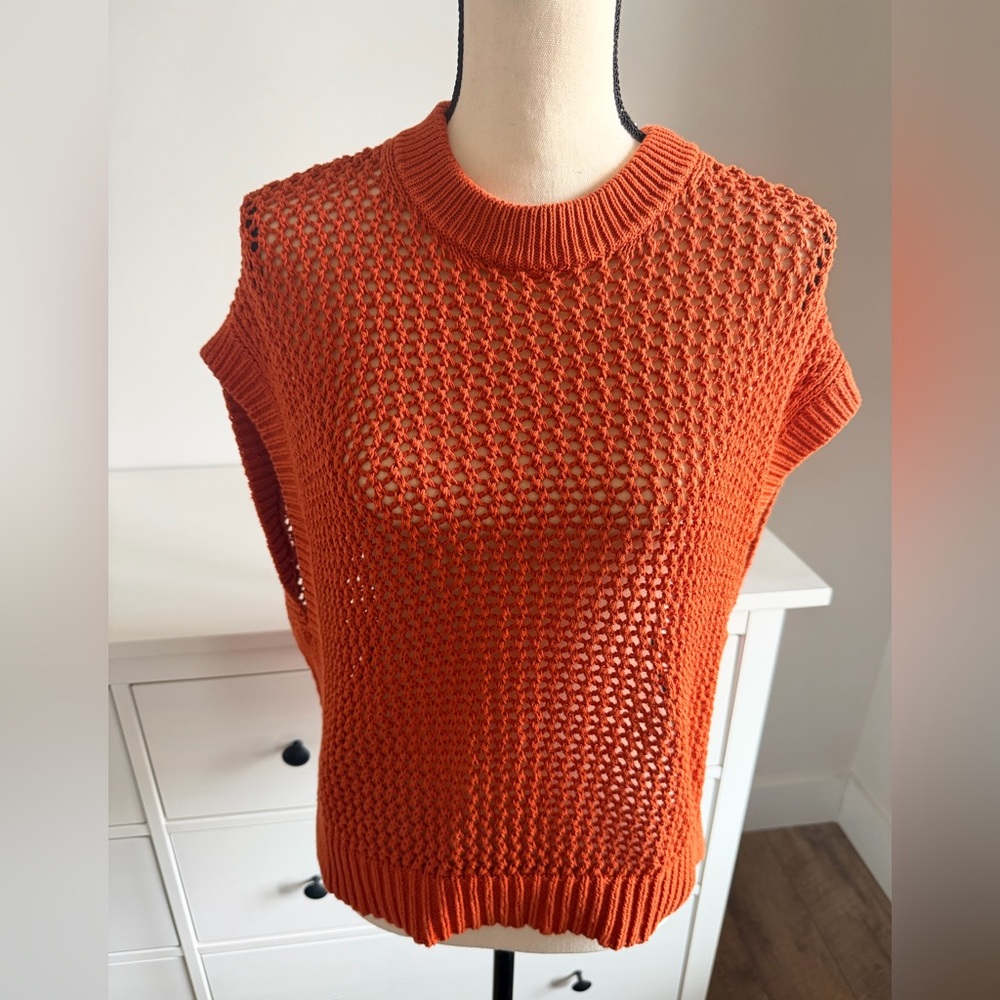 NWT Madewell Vibrant Orange Knit Top